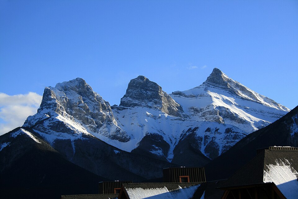 The Three Sisters Mountain Peaks in Canmore